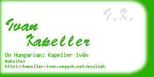 ivan kapeller business card