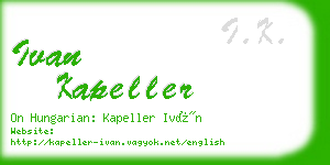 ivan kapeller business card